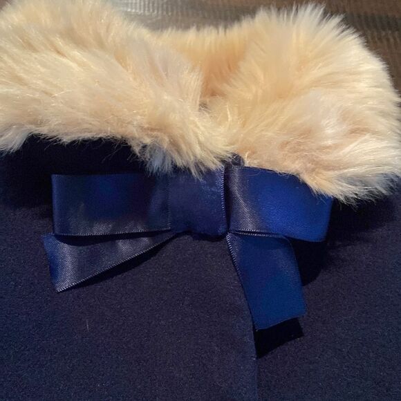 Girl Dark Marine Faux Fur Collar Coat by Janie and Jack 12-18 month - Picture 9 of 10